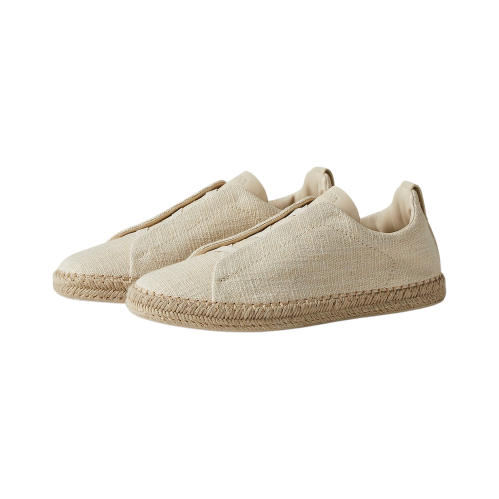 Zegna Triple Stitch™ Espadrilles - Off White Linen Blend and Leather