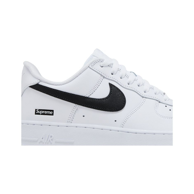 supreme x air force 1 low box logo white black