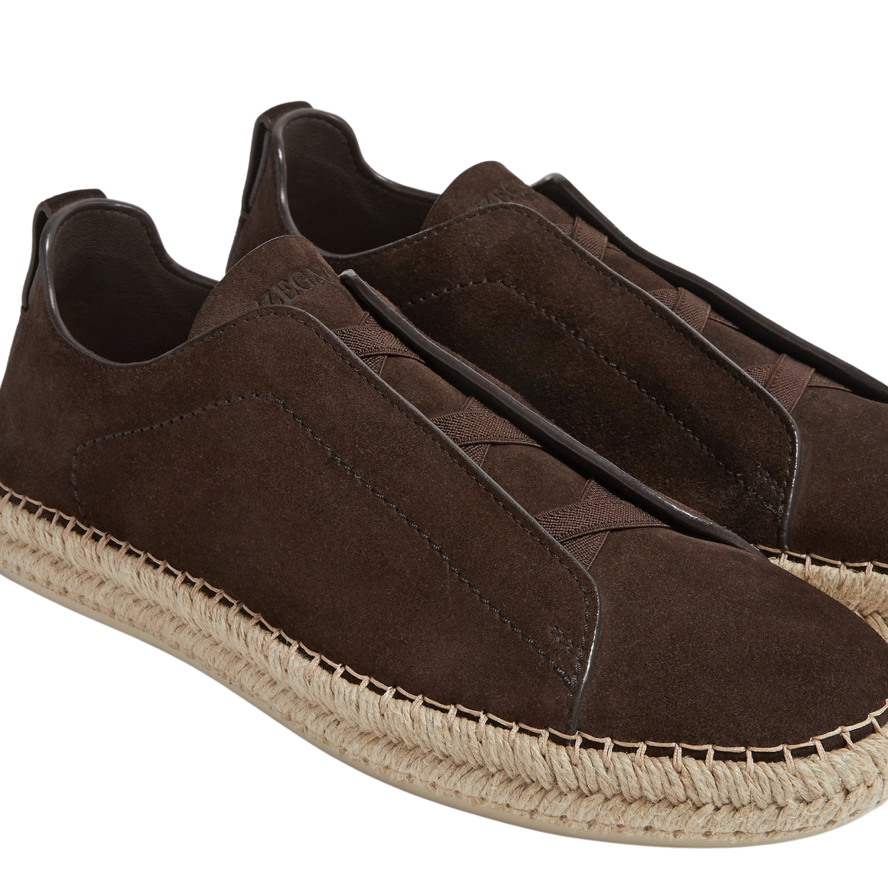 Zegna Triple Stitch™ Espadrilles - Dark Brown Suede
