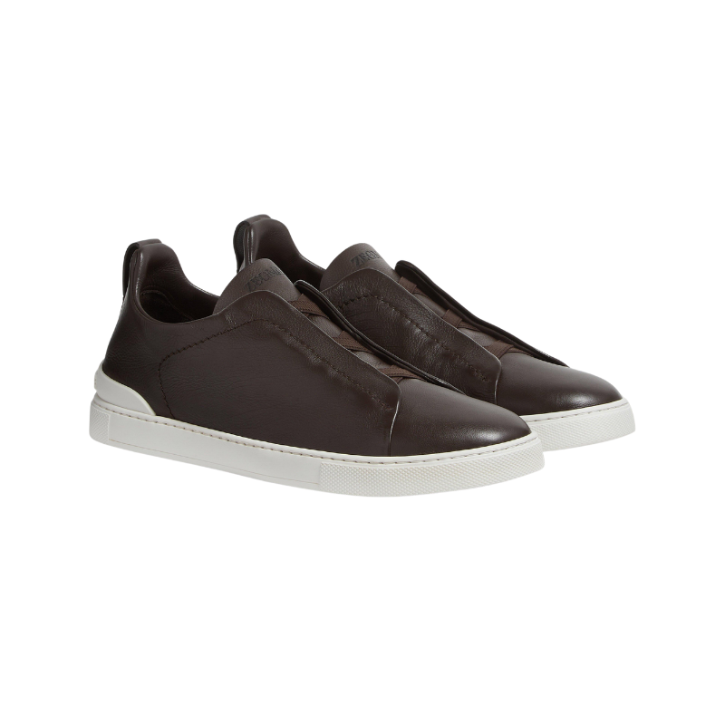 ZEGNA Triple Stitch Low dark brown