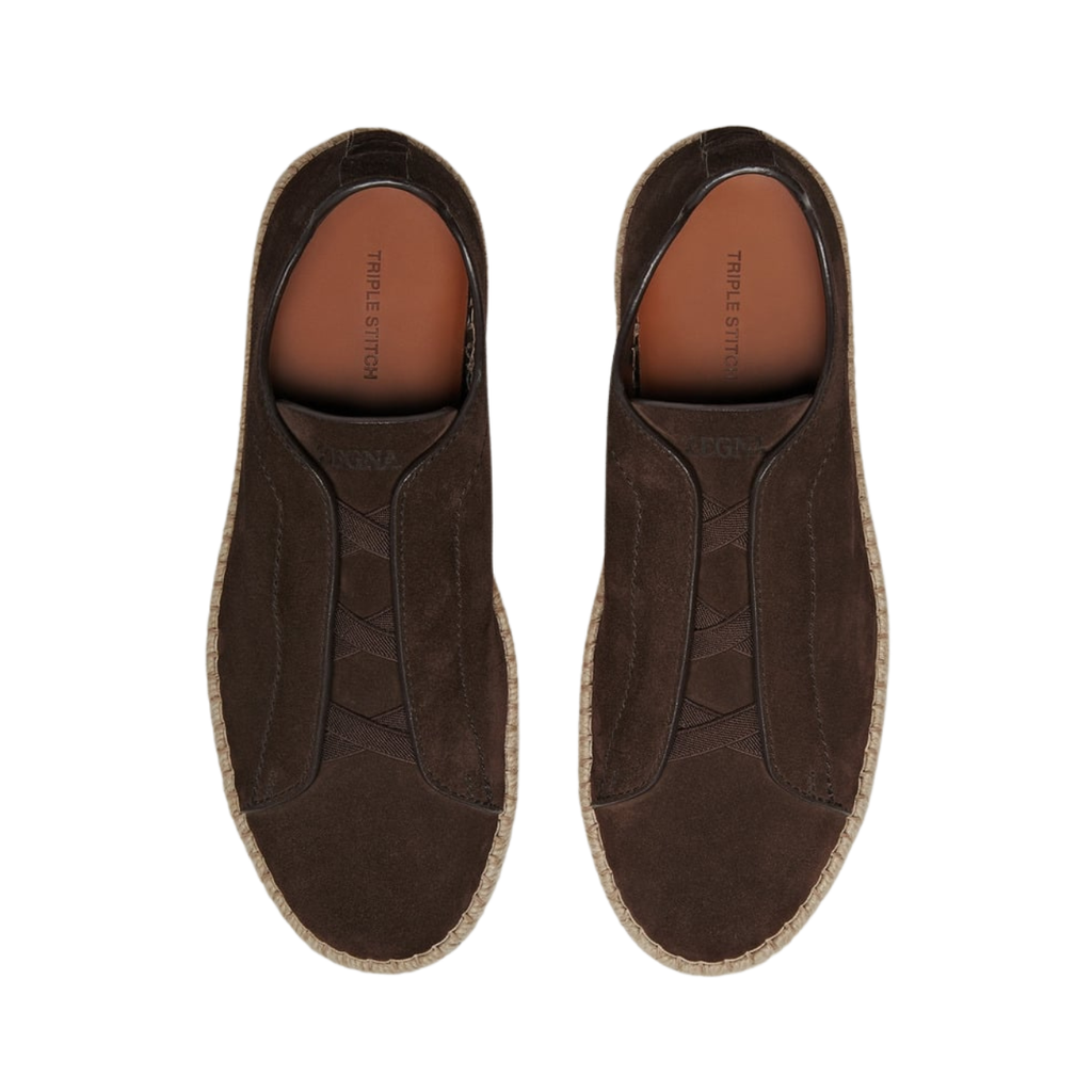 Zegna Triple Stitch™ Espadrilles - Dark Brown Suede