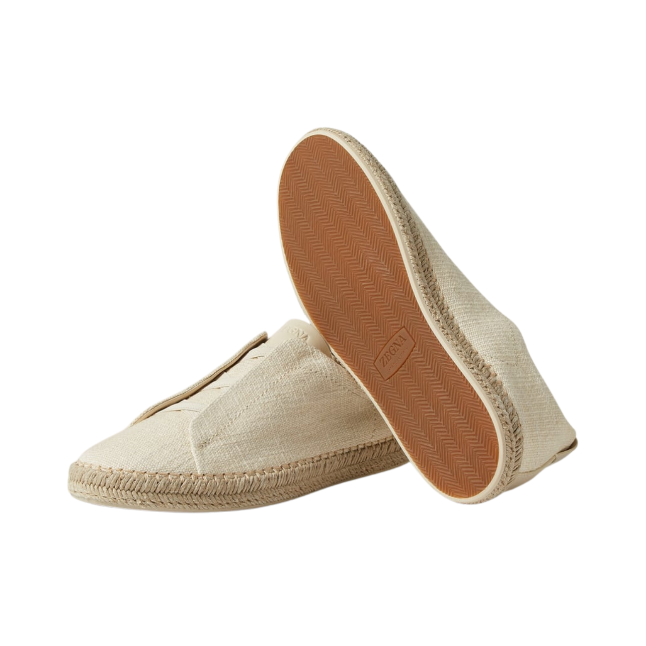 Zegna Triple Stitch™ Espadrilles - Off White Linen Blend and Leather