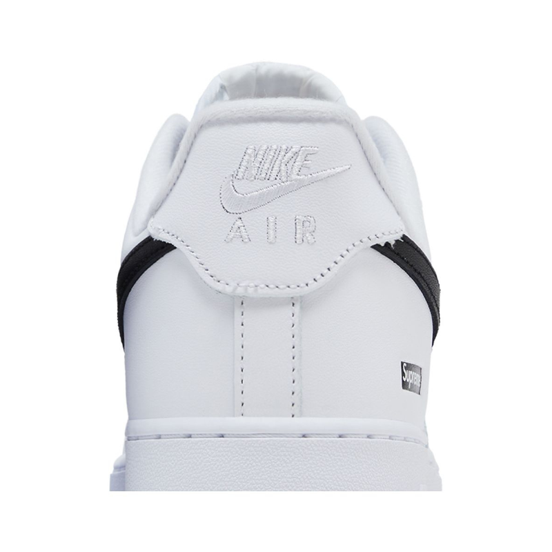supreme x air force 1 low box logo white black