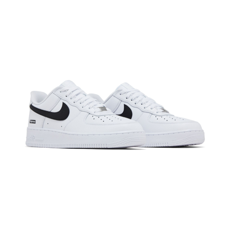 supreme x air force 1 low box logo white black